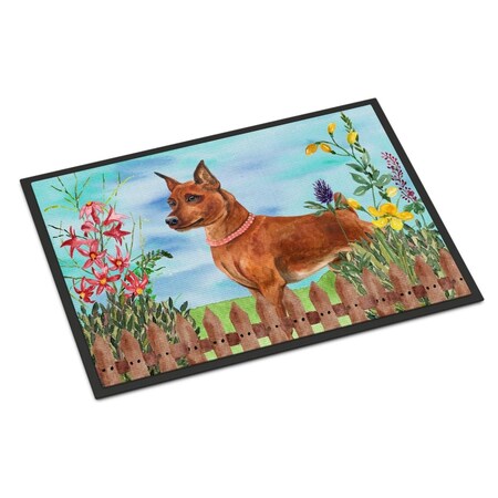 Carolines Treasures Miniature Pinscher Spring Indoor or Outdoor Mat - 18 x 27 in. CK1218MAT